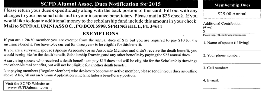 dues notification
